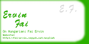 ervin fai business card